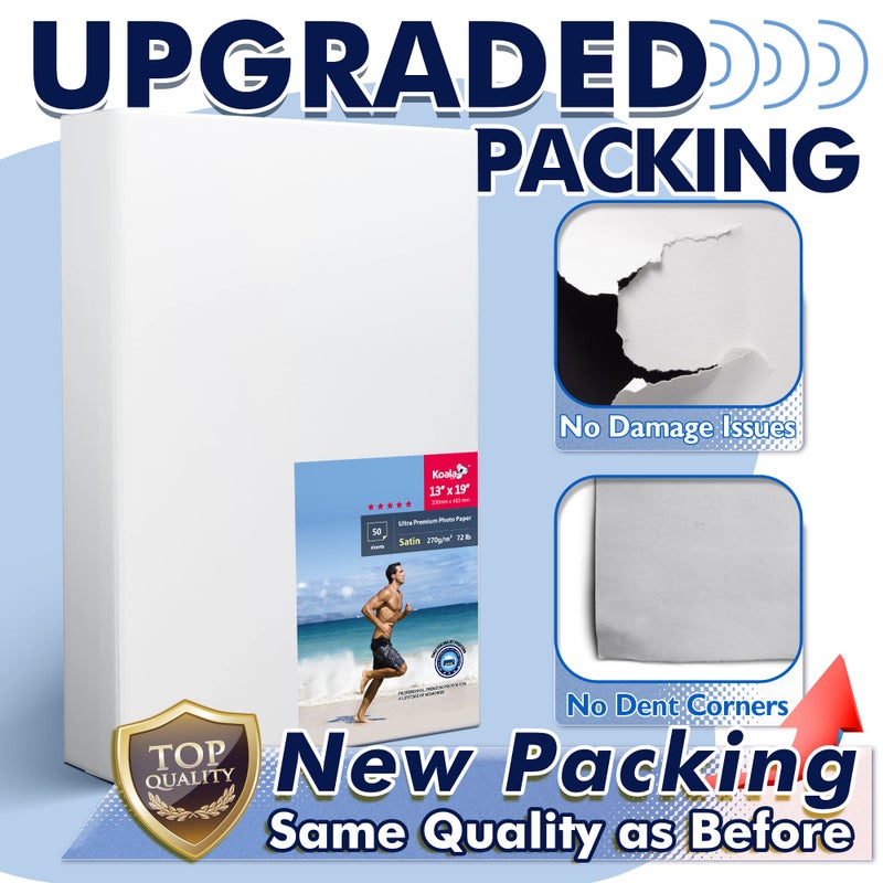 KOALA PAPER Koala Ultra Premium Photo Paper 13x19 In Satin Photo Printer Paper for Inkjet Printer Water-Resistant Semi Gloss 50 Sheets 72lb - Image 2